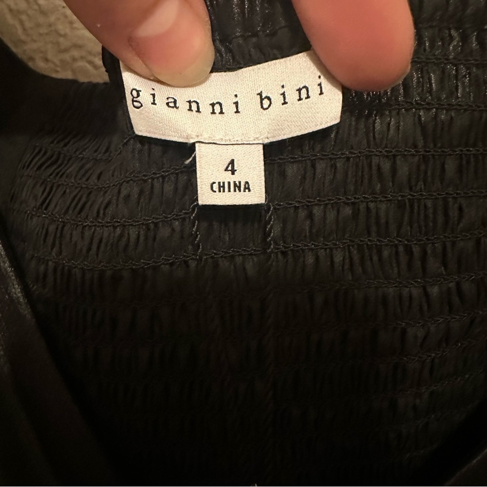 NWT Gianni Bini Star Struck Liquid Black Mini Dress Babydoll Size 4 Long Sleeves - Picture 10 of 11